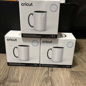 Three Cricut White Ceramic Mug